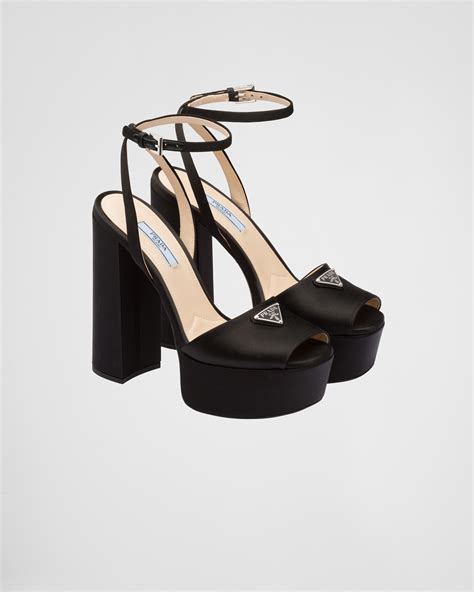 prada triangle heels|black Prada heels.